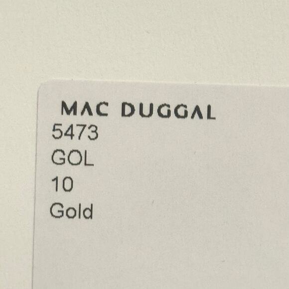 Mac Duggal 5473 High Slit Embellished Sequins Dress Gold Size 10 NWT - Picture 11 of 12